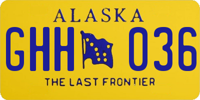 AK license plate GHH036