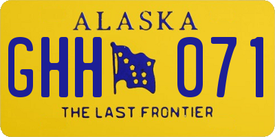 AK license plate GHH071