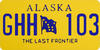 AK license plate GHH103