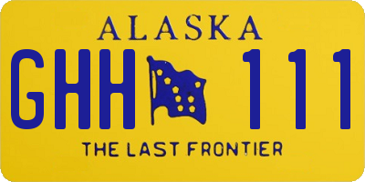 AK license plate GHH111
