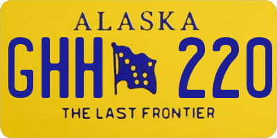AK license plate GHH220