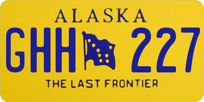 AK license plate GHH227