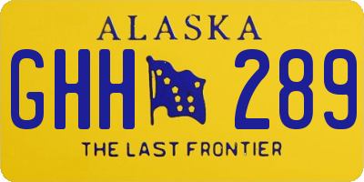 AK license plate GHH289