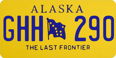 AK license plate GHH290
