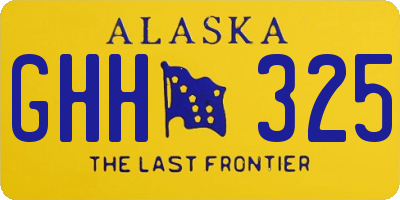 AK license plate GHH325