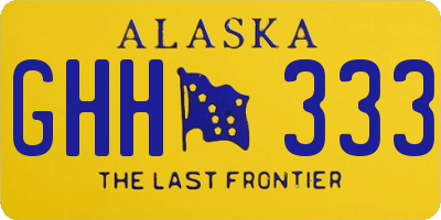 AK license plate GHH333