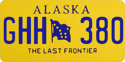 AK license plate GHH380