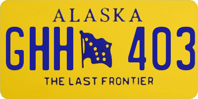 AK license plate GHH403