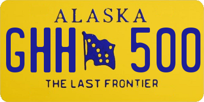 AK license plate GHH500
