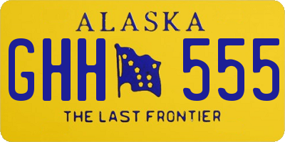 AK license plate GHH555