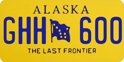 AK license plate GHH600