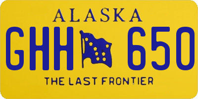 AK license plate GHH650