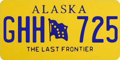 AK license plate GHH725