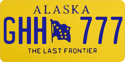 AK license plate GHH777