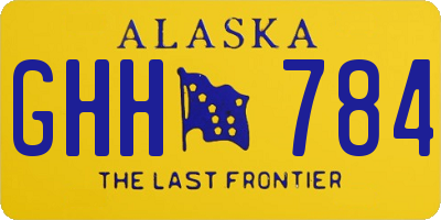 AK license plate GHH784