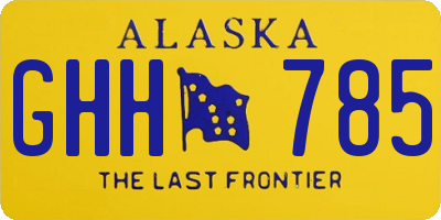 AK license plate GHH785