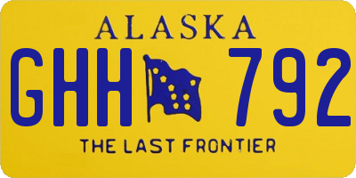 AK license plate GHH792