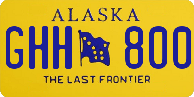 AK license plate GHH800