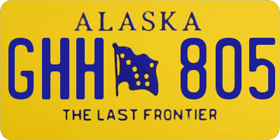 AK license plate GHH805