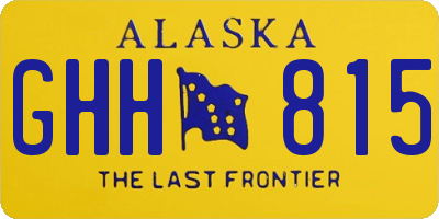 AK license plate GHH815