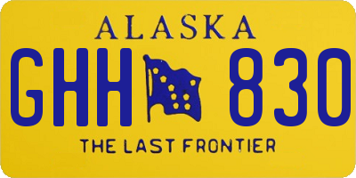 AK license plate GHH830