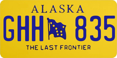 AK license plate GHH835