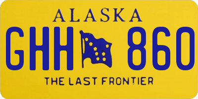 AK license plate GHH860