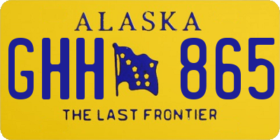 AK license plate GHH865