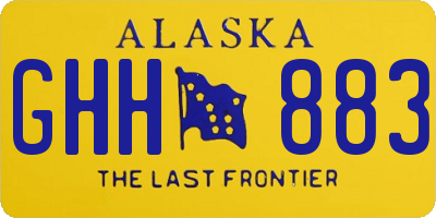 AK license plate GHH883