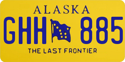 AK license plate GHH885
