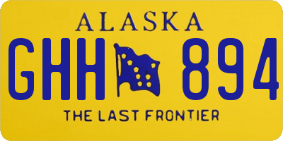 AK license plate GHH894