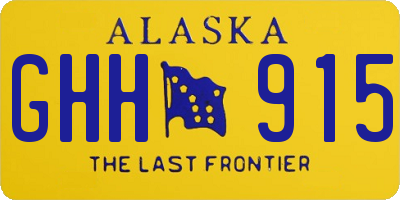AK license plate GHH915
