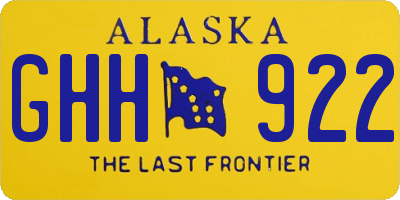 AK license plate GHH922