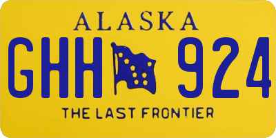AK license plate GHH924