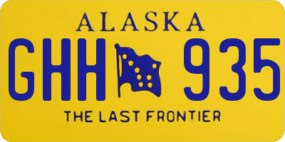 AK license plate GHH935