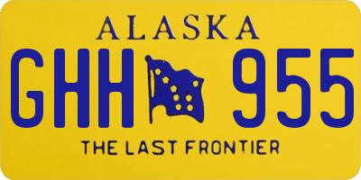 AK license plate GHH955