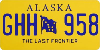 AK license plate GHH958