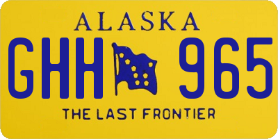 AK license plate GHH965