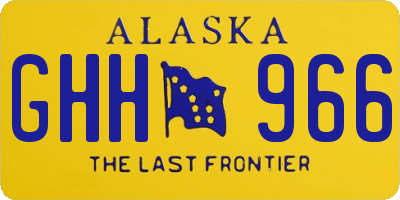 AK license plate GHH966