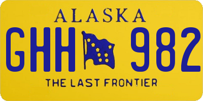 AK license plate GHH982