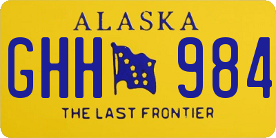 AK license plate GHH984