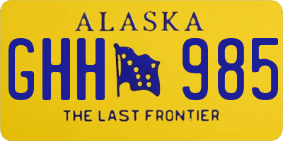 AK license plate GHH985