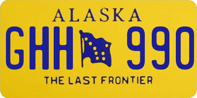 AK license plate GHH990