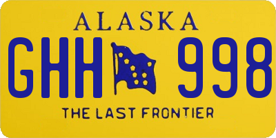 AK license plate GHH998