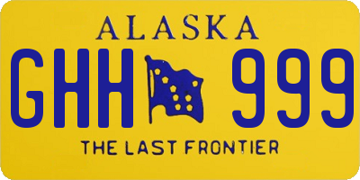 AK license plate GHH999