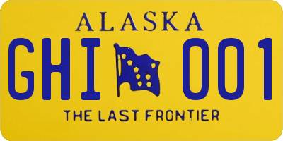 AK license plate GHI001