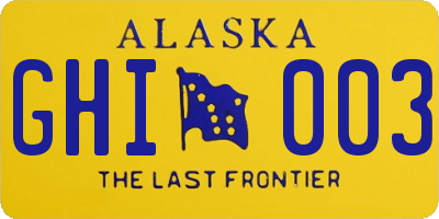 AK license plate GHI003