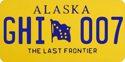 AK license plate GHI007