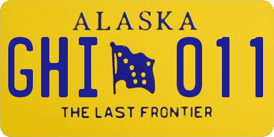AK license plate GHI011