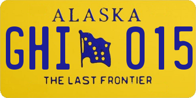 AK license plate GHI015